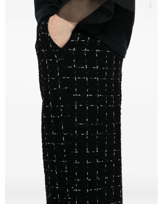 Karl Lagerfeld Black Logo-Print Boucle Trousers