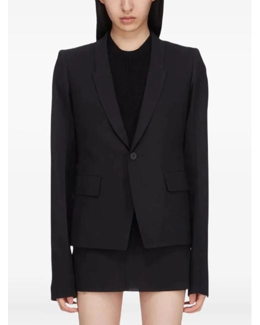 Rick Owens Black Single-Button Blazer
