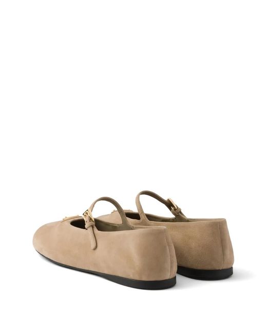 Prada White Suede Ballerinas