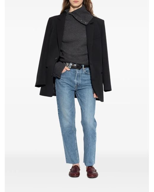 IRO Black Button High-Neck Sweater