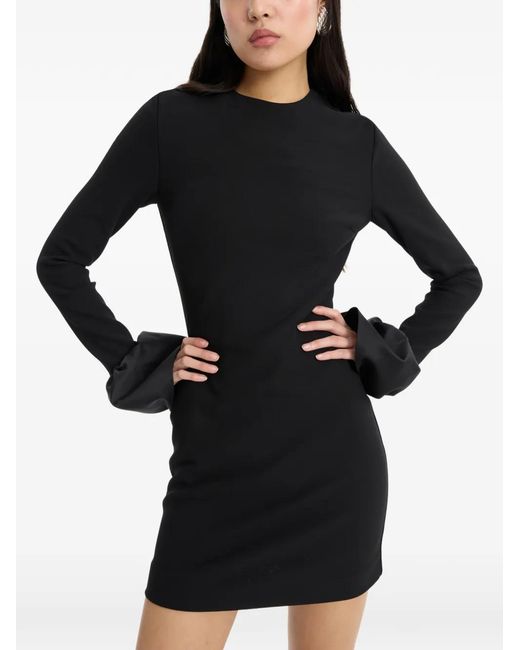 ROTATE BIRGER CHRISTENSEN Black Robe Courte Cintrée À Manches Longues