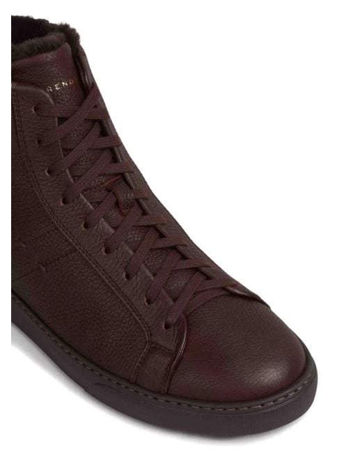 Henderson Brown Boris Leather High-Top Sneakers for men