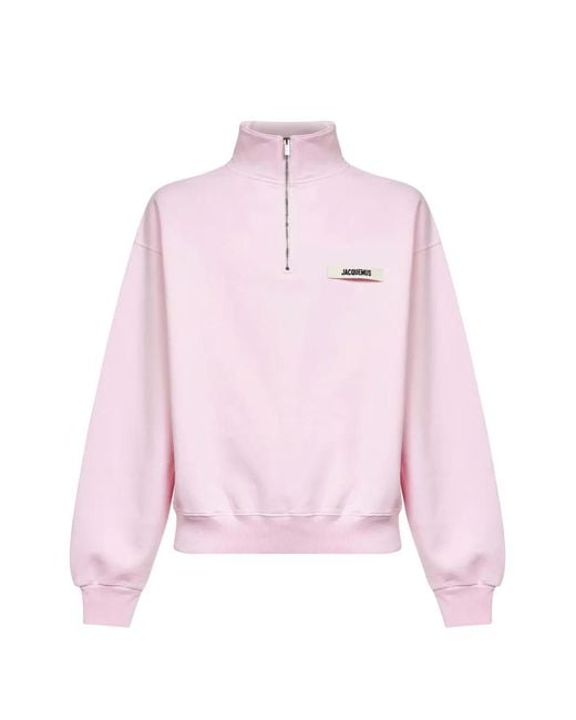 Jacquemus Pink Zip Sweatshirt for men