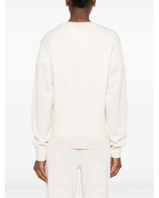 Totême White Crew-Neck Sweater
