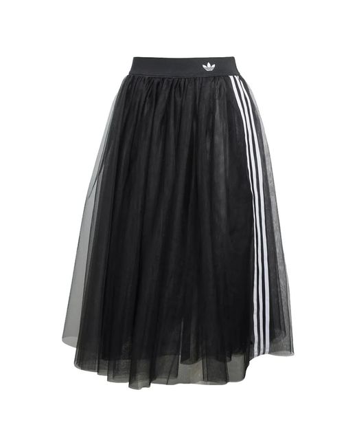 Adidas Black Tulle Stripe Skirt