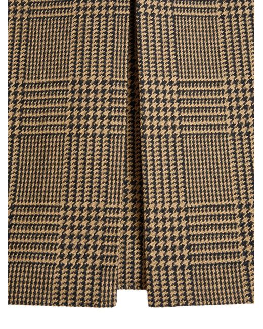 Valentino Garavani Brown Check-Print Double-Breasted Coat for men
