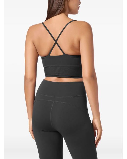 Philipp Plein Black Cross-Back Sports Bra