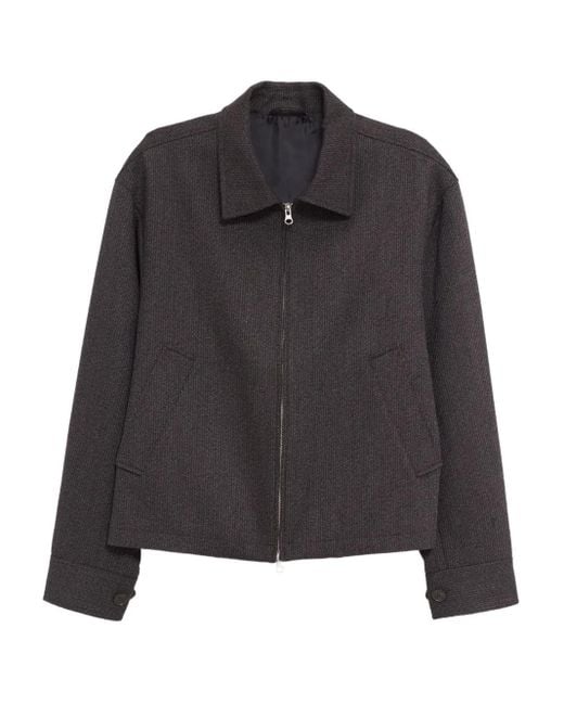 メンズ mfpen Mail Stripe Zip Jacket Black