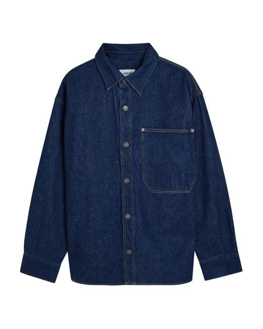 Agolde Blue Buttoned Pocket Overshirt for men