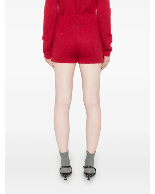 Twinset Red Knitted High-Waist Emily Shorts