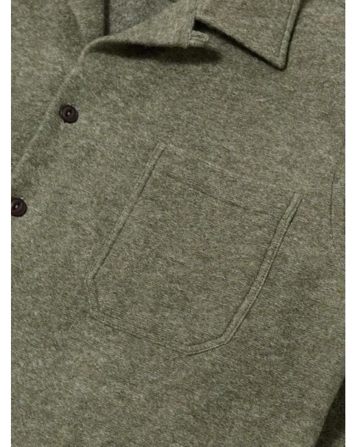 Universal Works Green Patch-Pocket Button-Cuff Shirt for men