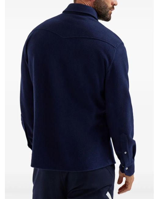 メンズ Brunello Cucinelli スナップボタン シャツ Blue