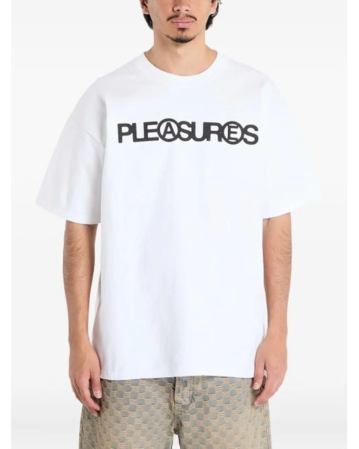 メンズ Pleasures ロゴ Tシャツ White