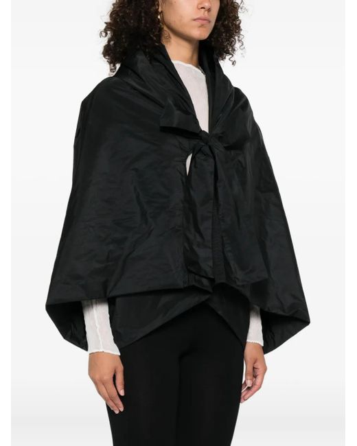 P.A.R.O.S.H. Black Pimpy Self-Tie Cape Jacket