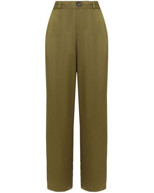 UMA | Raquel Davidowicz Green High-waisted Tailored Trousers