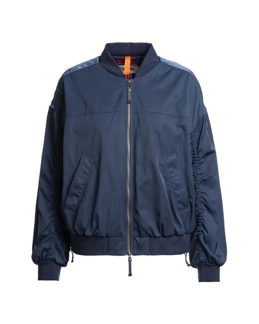 Parajumpers Blue Ruched Bomber Jacket