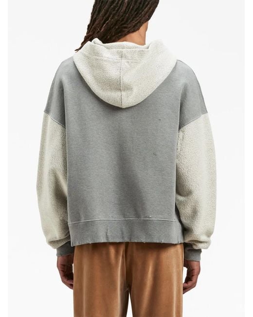 Palm Angels Gray College Hoodie for men