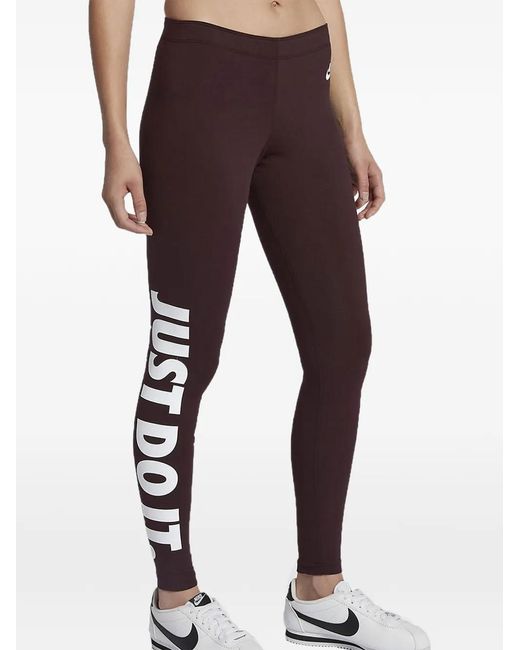 Nike Brown Logo-Print Leggings