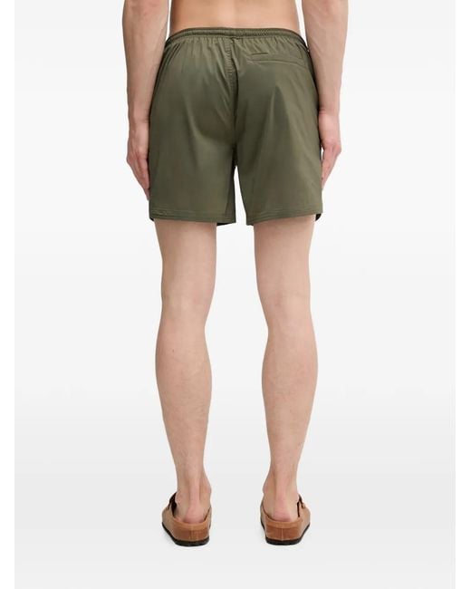 Filling Pieces Green Logo-Embroidered Drawstring Swim Shorts for men