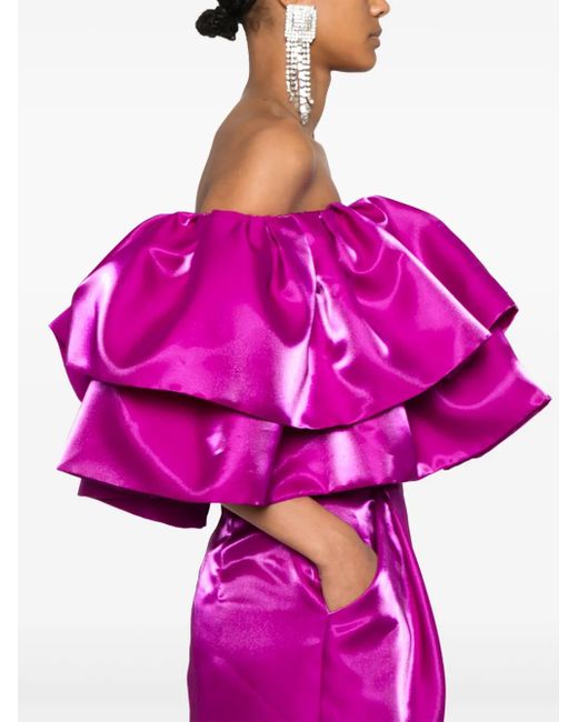 MITILIANE COUTURE Purple Ruffled Maxi Dress
