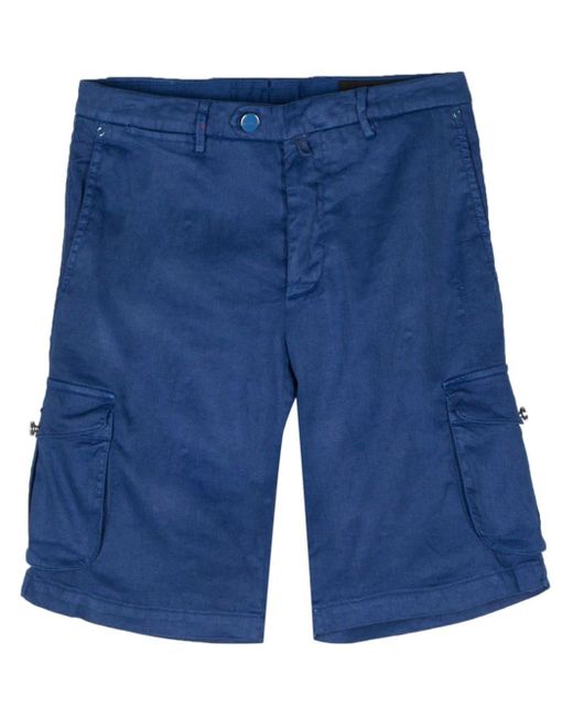 Kiton Blue Linen-blend Cargo Shorts for men