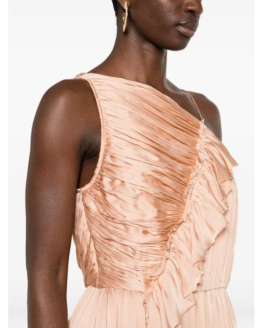 Ulla Johnson Pink Aisha Ruffled One-Shoulder Maxi Dress