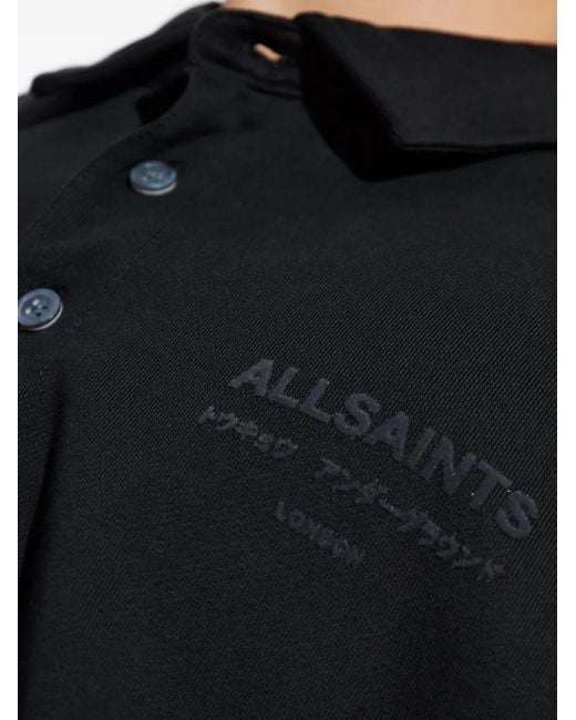 AllSaints Blue Xander Collared Polo Shirt for men