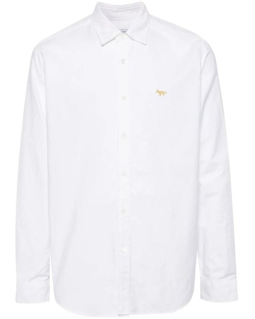 Junya Watanabe White X Maison Kitsuné Logo-Embroidered Shirt for men
