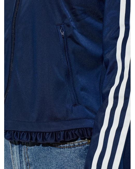 Adidas Blue Ruffle-Trimmed Zip-Up Sweatshirt