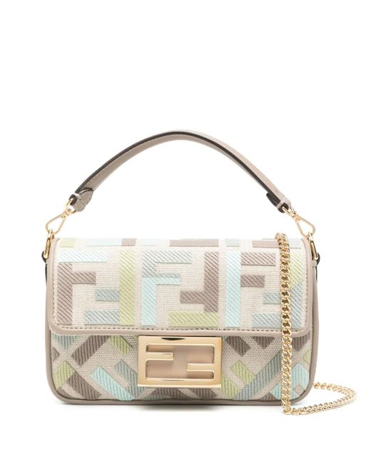 Fendi Metallic Mini Baguette Cross Body Bag