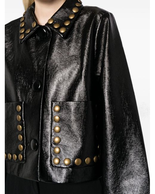 Cynthia Rowley Black Studded Cropped Jacket