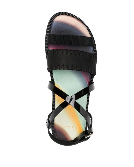 Paul Smith Leather Flat Sandals in Black | Lyst
