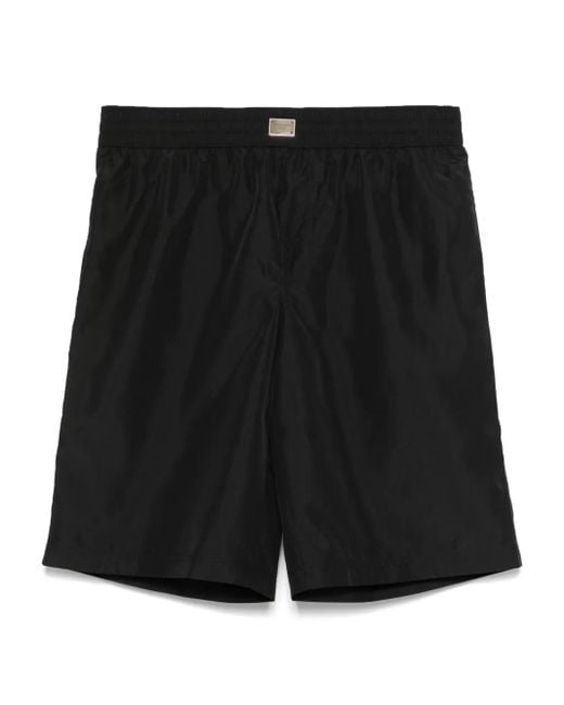 Bañador con placa del logo Dolce & Gabbana de hombre de color Black