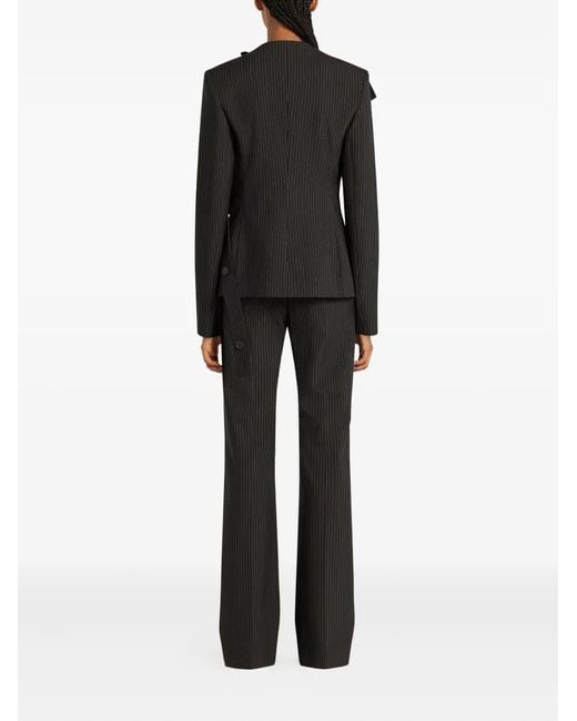 Courreges Black Pinstriped Blazer