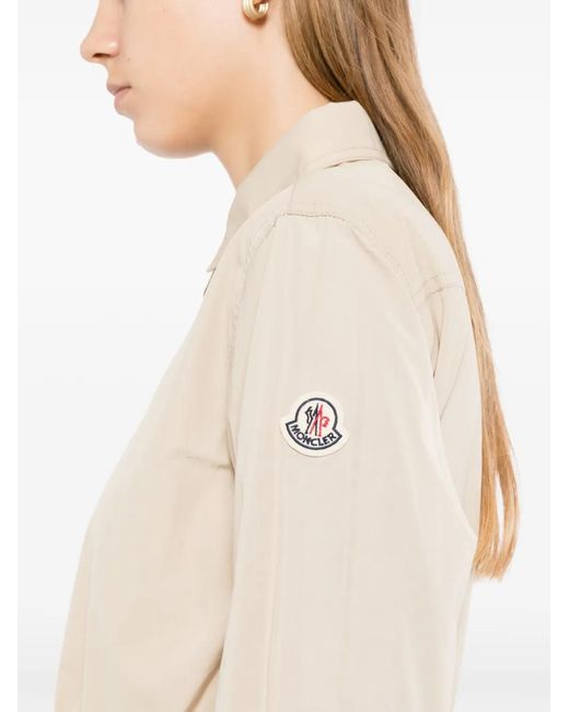 Moncler Natural Robe Mi-Longue À Boutons Pression