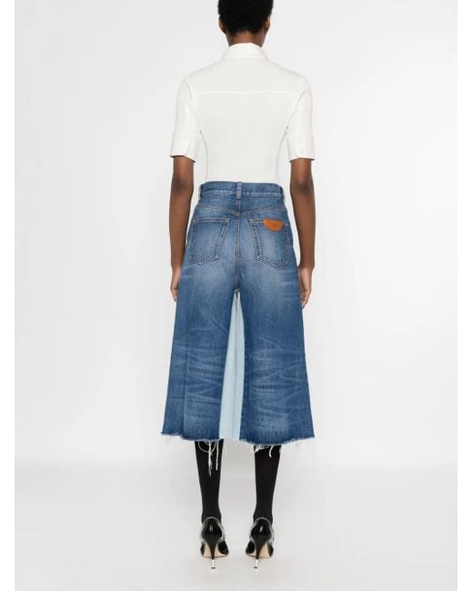 Shorts Denim Con Design Patchwork di Chloé in Blue