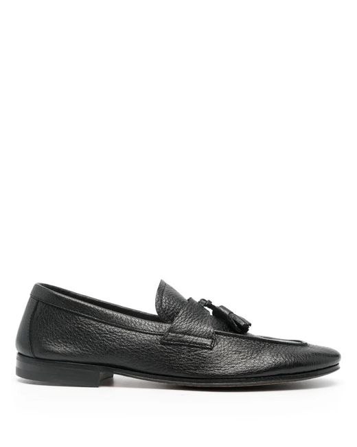 Henderson Black Tassel-Detail Leather Loafers for men