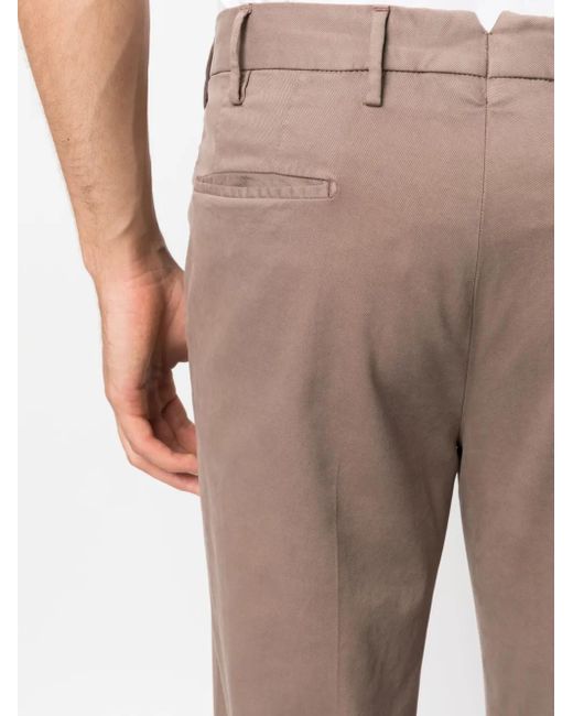 Incotex Brown Low-Rise Straight-Leg Trousers for men