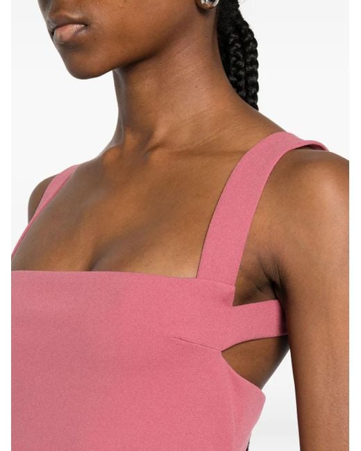Solace London Square-neck Maxi Dress Pink