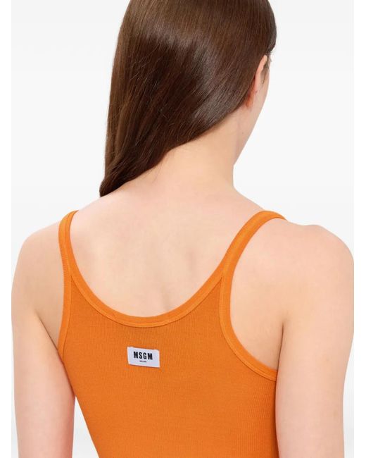 MSGM Geribbelde Tanktop in het Orange
