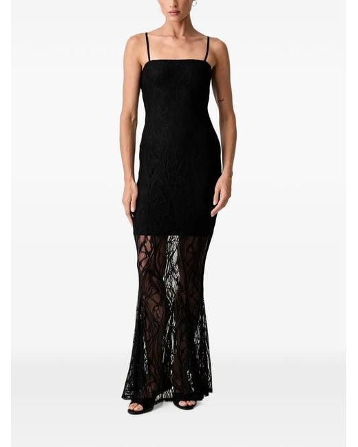Guess Black Lace Long Dress