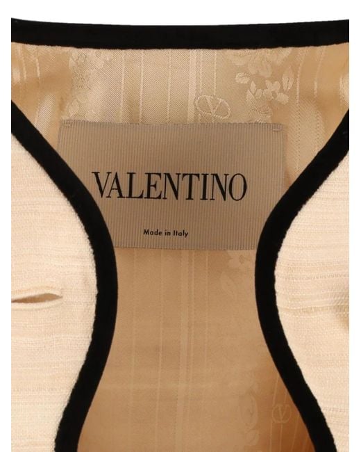 Valentino Garavani Natural Scalloped-Edge Silk-Linen Jacket