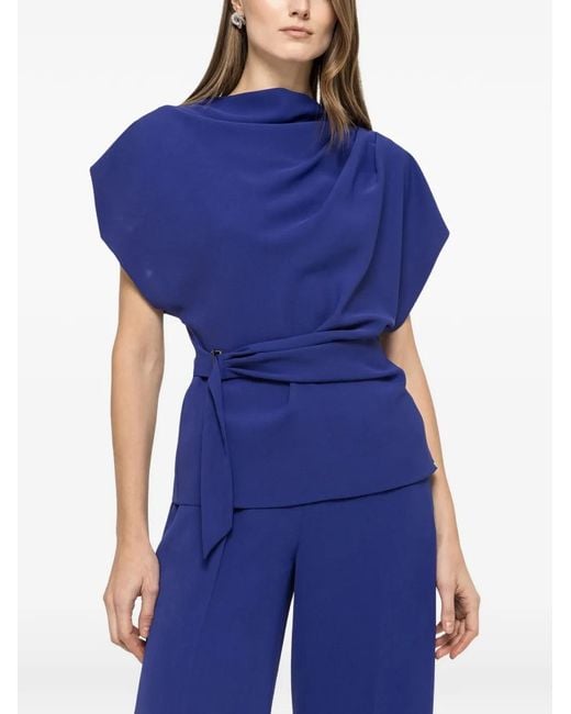 Nissa Blue Draped Top