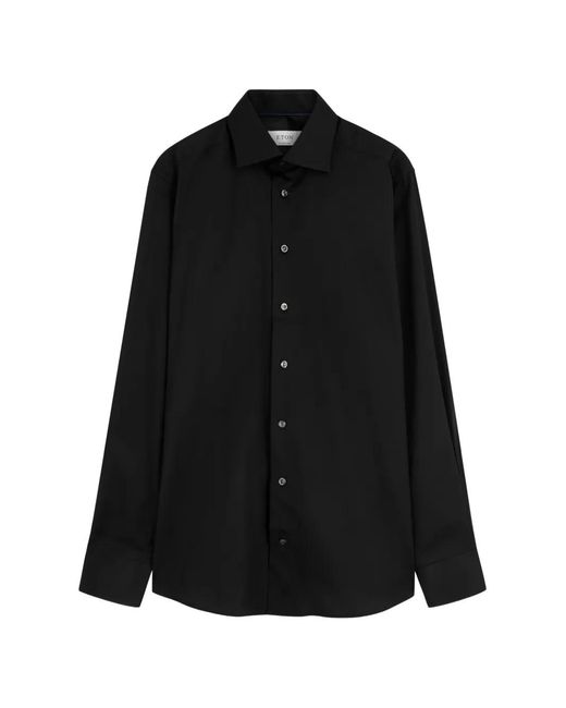 Eton of Sweden Black Chemise À Boutonnière Sur Le Devant for men