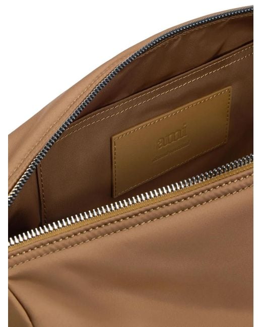 AMI Brown Large Marcel Shoulder Bag