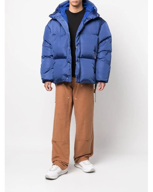 Khrisjoy Blue Padded Press-Stud Fastenign Jacket for men