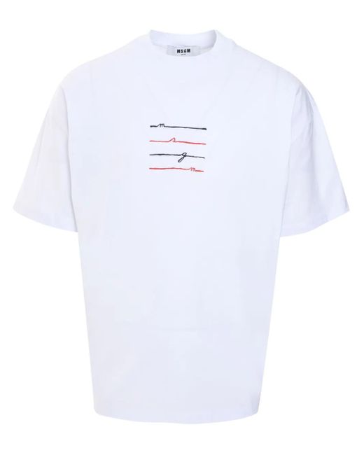 MSGM T-Shirt Met Logoprint in het White voor heren