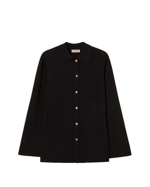 Twinset Black Knit Shirt With Buttons