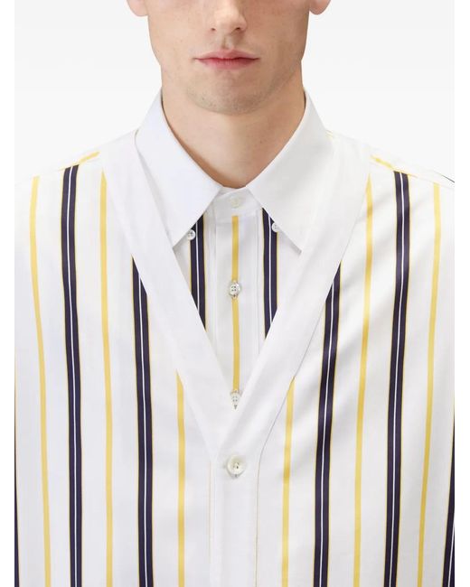 Thom Browne White Repp Striped Poplin Shirt for men