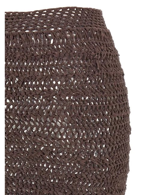 ALLIS BEACHWEAR Brown Emma Semi-Transparent Tulle Skirt